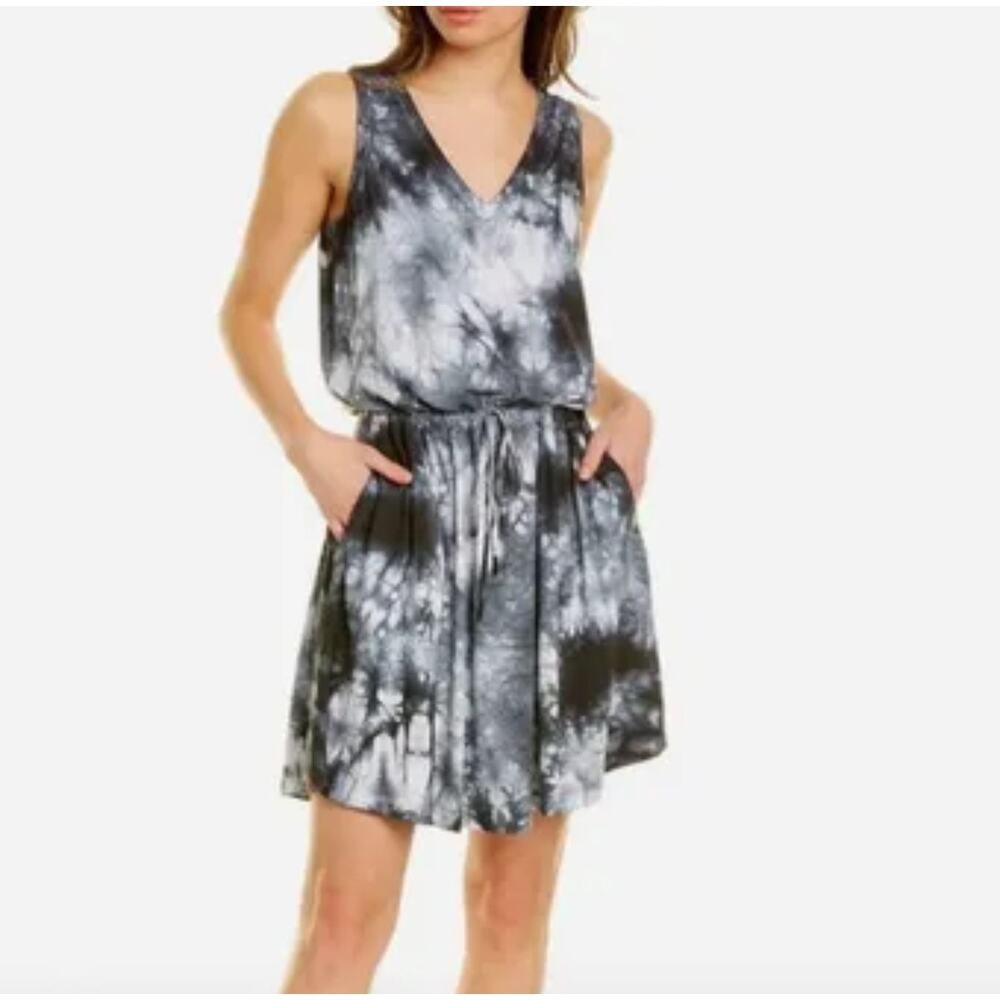 Sweaty Betty Black Gray Take it Easy Tie Dye Sleeveless Athletic Dress‎ Medium